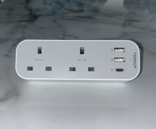 Brand -new Tessan Double Travel Adapter UK to India Type D Plug with 3 USB (1 USB C)