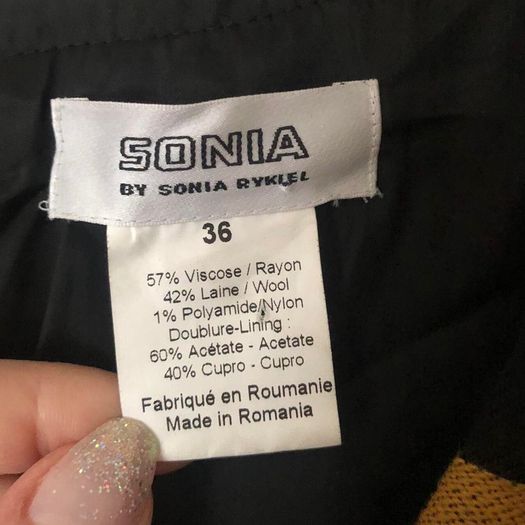 Sonia Rykiel signature multi colour stripe black dress