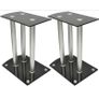 Aluminum Speaker Stands Black Glass 2pcs Image 5