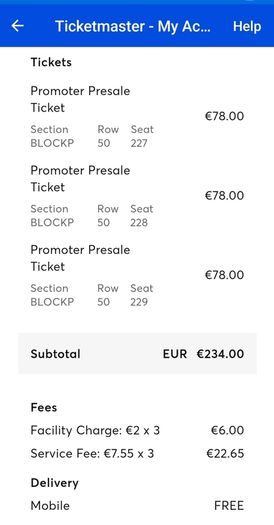 3 x Westlife tickets