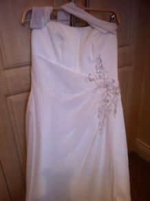 Elegant, simple halter neck wedding dress