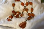 vintage necklace, natural stone.