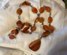 vintage necklace, natural stone.