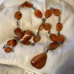 vintage necklace, natural stone.