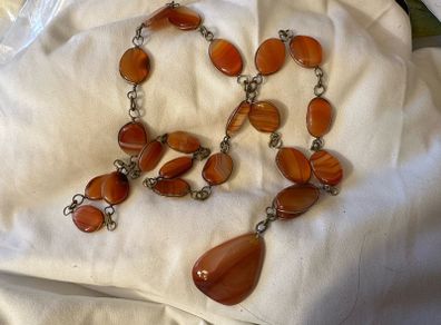 vintage necklace, natural stone.