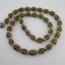 Antique Venetian Style Gabri Eyes Green Glass & Bone Beads Necklace Image 9