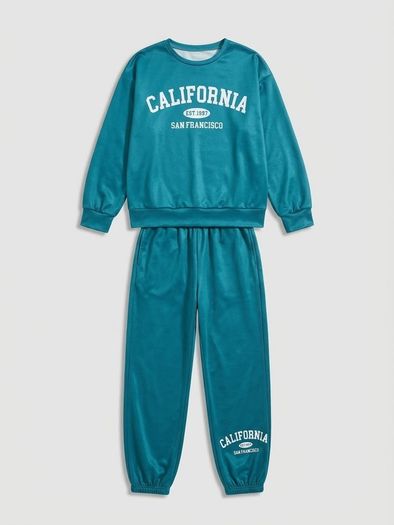 Girls' "California" Tracksuit Set (Sweatshirt & Joggers)