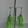 Lime Green Cascading Petal Tassel Earrings Image 9