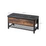 Industrial Look bench with storage space shoe bench, bench with padded seat and shoe rack, bed chest with storage space, multifunctional chest, hallway, bedroom, imitation leather, industrial design, vintage brown-black Image 4