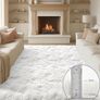 160x230 cm Large Area Carpet Fluffy Washable Soft Shaggy Anti Slip Modern Decor Mat for Bedroom Lounge Kids Nursery Room, Cream Image 3