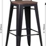 Pollux Black Matt Kitchen/Bar Stools X2 Image 2