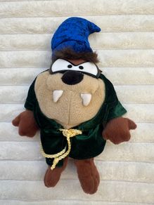 Vintage Taz in the Green robe Blue Hat Approx. 27 cm. Used Please see photos