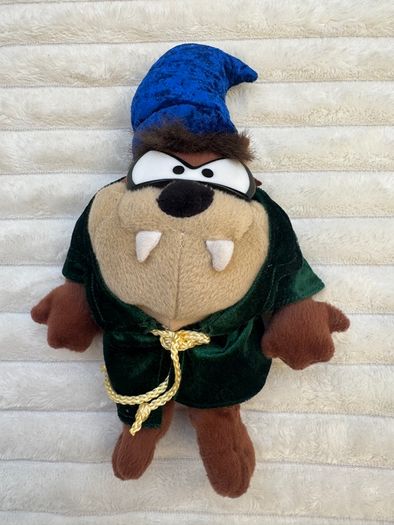 Vintage Taz in the Green robe Blue Hat Approx. 27 cm. Used Please see photos