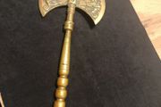 Vintage Solid Brass Heavy Decorative Medieval Viking Style Double Headed Axe