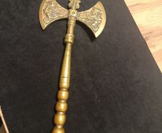 Vintage Solid Brass Heavy Decorative Medieval Viking Style Double Headed Axe