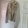 River Island Beige Faux Leather Jacket with Removable Faux Fur Collar Image 2