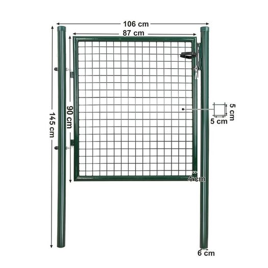 Garden gate High-quality steel galvanized and powder-coated in green
