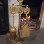 Lovely 1930s Brass Fireside Companion Horse Set Image 2