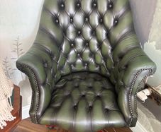 Green leather directors chair