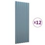 Roof Panels 12 pcs Galvanised Steel Grey 100x36 cm Image 2