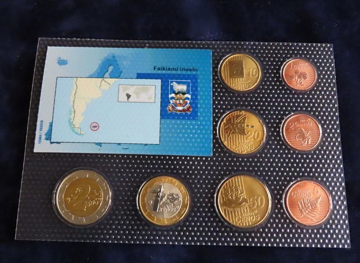 Falkland Islands Euro Probe Essai coins set 2008 euro Prototype Specimen