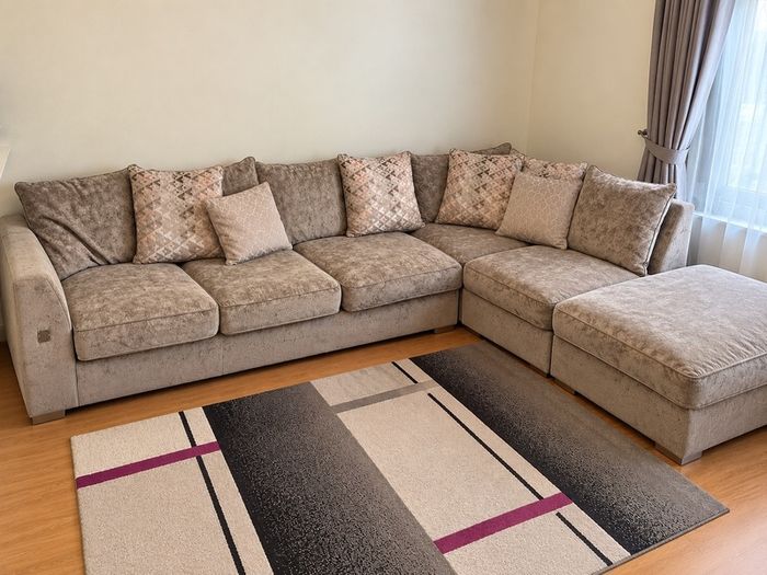 Large Grey L-Shaped Corner Sofa