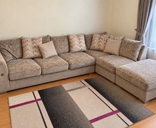 Large Grey L-Shaped Corner Sofa
