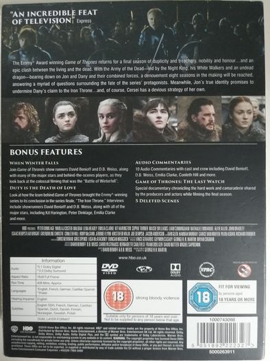 Game Of Thrones (Complete Collection 1-8 + Conquest & Rebellion) [DVD TV Boxsets]