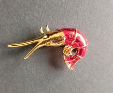 Vintage shrimp brooch