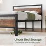 King Size Bed Frame with Wood Headboard Image 5