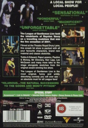The League Of Gentlemen: Live At Drury Lane [DVD]