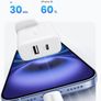 USB C Charger Plug, 2-Pack 20W Dual Ports USB Fast Charger Plug, USB C Charger Compatible with iPhone 16/15/15 Pro/14/13/12, iPad, Galaxy S24/S23, Pixel 9 Image 3