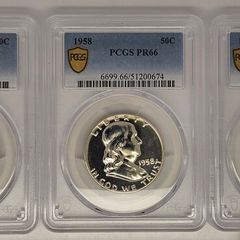 USA United States Silver Proof Franklin Half Dollar PCGS PR66