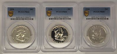 USA United States Silver Proof Franklin Half Dollar PCGS PR66