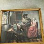 2 framed art work- 1- Vermeer's The Glass of Wine Fine Art Print -  Classic Wall Decor . 25.00euro.2- Helmsley Yorksire Colin Williamson Watercolour 35.00 euro. Image 2