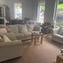 Natuzzi cream leather three seater sofa and two arm chairs Image 2