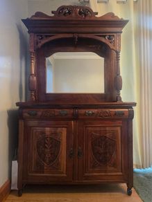 Arts and Crafts mirror-back sideboard, c. 1890