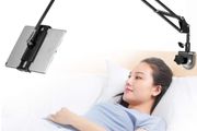 Adjustable,Foldable Tablet Stand for Bed, Aluminum Universal Flexible Tablet Holder with 360 Degree Rotation for iPad iPhoneX iPad Pro N-Switch,or Other 4.5 12.9 Inches Devices Black