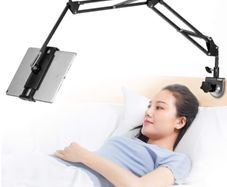 Adjustable,Foldable Tablet Stand for Bed, Aluminum Universal Flexible Tablet Holder with 360 Degree Rotation for iPad iPhoneX iPad Pro N-Switch,or Other 4.5 12.9 Inches Devices Black