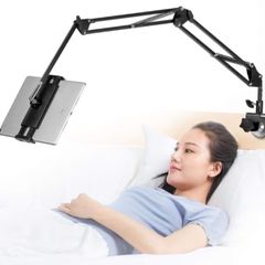 Adjustable,Foldable Tablet Stand for Bed, Aluminum Universal Flexible Tablet Holder with 360 Degree Rotation for iPad iPhoneX iPad Pro N-Switch,or Other 4.5 12.9 Inches Devices Black
