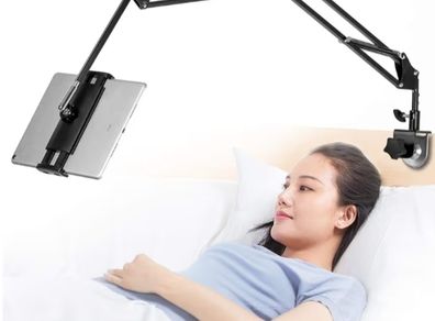 Adjustable,Foldable Tablet Stand for Bed, Aluminum Universal Flexible Tablet Holder with 360 Degree Rotation for iPad iPhoneX iPad Pro N-Switch,or Other 4.5 12.9 Inches Devices Black