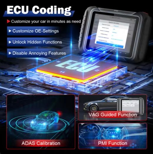 XTOOL D8S Bidirectional Diagnostic Scan Tool, 2024 Upgrade of D8, 38+ Services, Topology Mapping, ECU Coding/3-Year Update/All Systems Scanner/Crankshaft Relearn/CANFD/DoIP