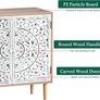 Wood Carving Sideboards for Living Room Cabinets Vintage Hollow Buffet Accent Cabinet with Adjustable Shelf, Magnetic Closure, Cupboard for Kitchen, Dining Room, Hallway 80 x 35 x 78 cm Image 6