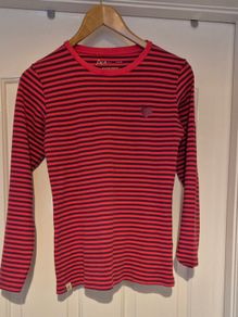 Alba ladies long striped sleeve top