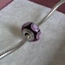 Pandora purple stepping stones murano glass charm very good condition hallmarked Image 5
