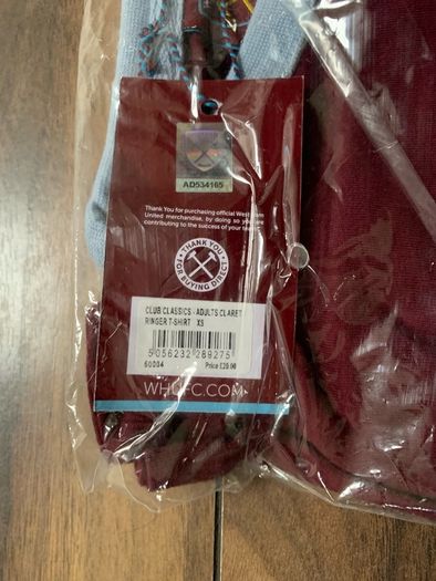 BRAND NEW West Ham T-shirt: XS - Lovely Gift!