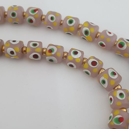 Vintage Venetian Style Tiny Eyes Glass Beads Necklace