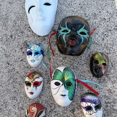 Decorative Venetian Style Wall Mask Collection Job Lot of 8 Pre-Owned Display Masks