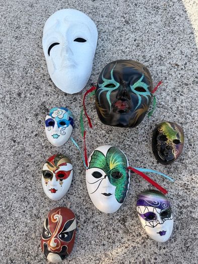Decorative Venetian Style Wall Mask Collection Job Lot of 8 Pre-Owned Display Masks