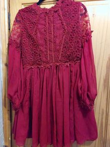 Red lace backless mini dress (free postage)